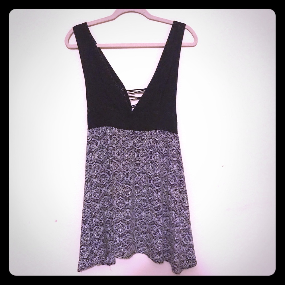 Phoebe sky dress with tie back